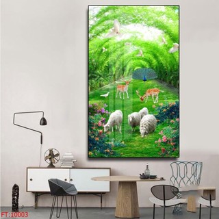 Tranh Phong Thuỷ Hút Tài Lộc 01 (50x100cm) - Tranh Treo Tường Laminate Tráng Gương