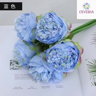 Bó hoa đại đóa trà Mẫu đơn PEONY bông to 10 cm cao 32 trang trí từ lụa cao cấp rất sang trọng