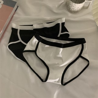 Quần Lót Cotton Không Đường May Mềm Mại Kháng Khuẩn Phối Màu Tương Phản Chất Lượng Cao Cho Nữ