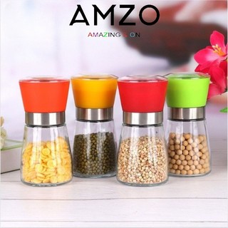 AMZO_LỌ XAY TIÊU THỦY TINH/ LỌ XAY GIA VỊ ĐA NĂNG TIỆN DỤNG, NHỎ GỌN