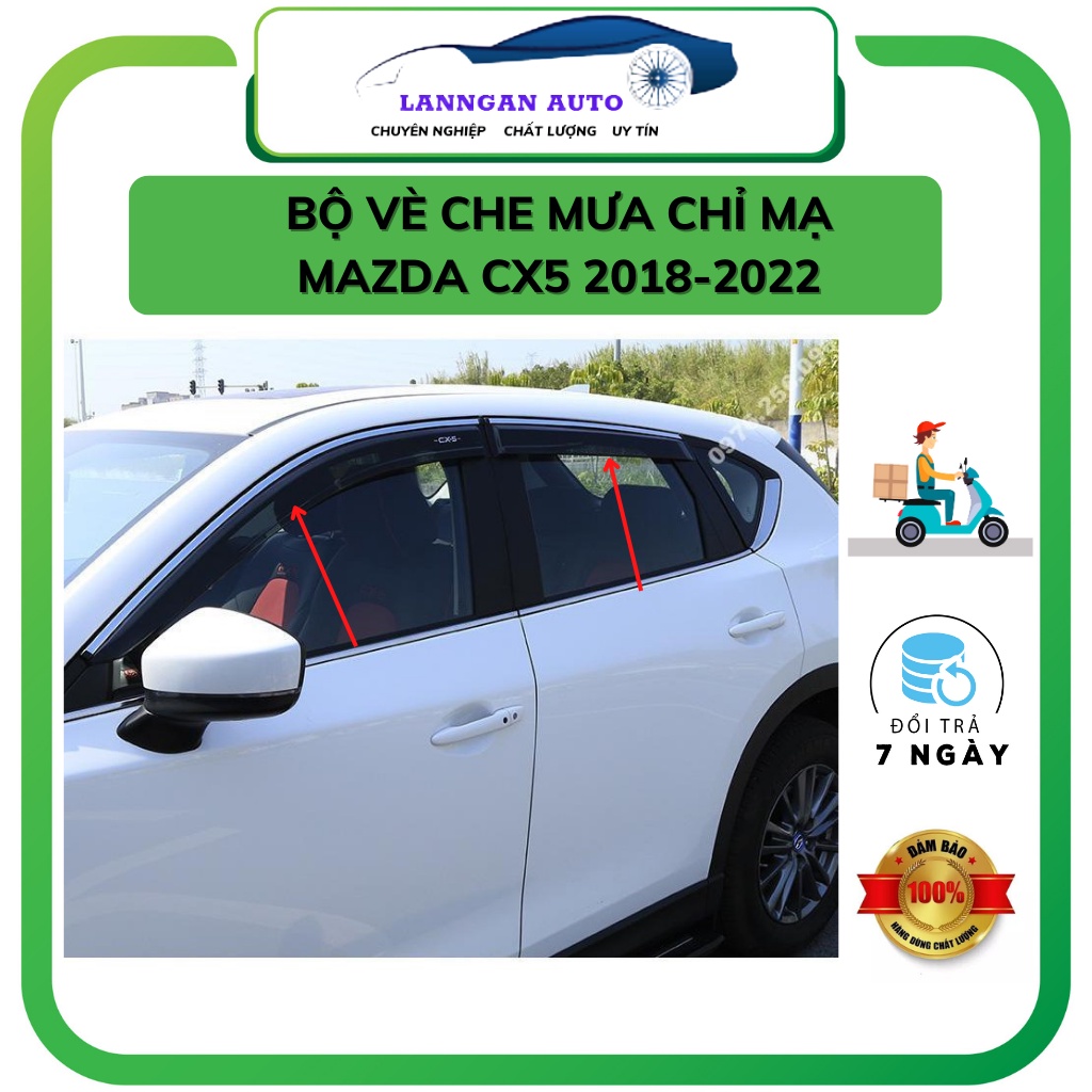 Vè che mưa ô tô MAZDA CX5 2018 - 2025, Vè che mưa chỉ mạ nhựa ABS cao cấp