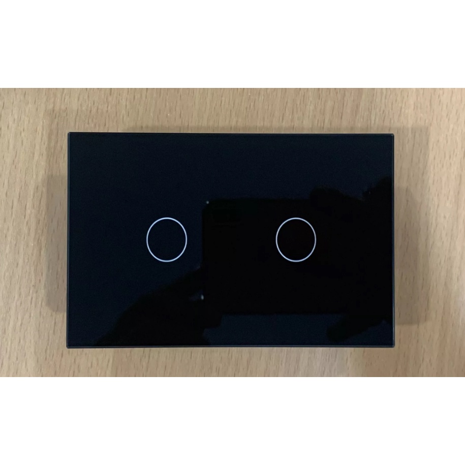 Công Tắc Wifi Tuya Smart Cảm Ứng 2 Gang màu đen