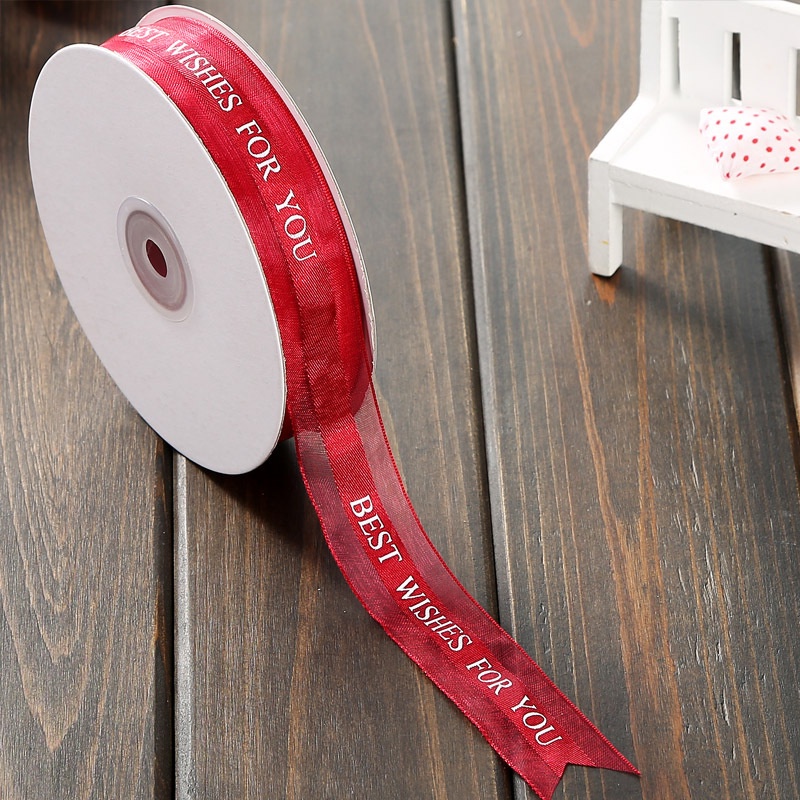 Ruy Băng Voan, Lụa In Chữ Bản Đẹp 2,5cm Dài 45 Mét