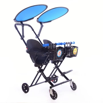 Xe đẩy đôi cho em bé đôi xe đẩy gấp gọn nhẹ đưa em bé ra ngoài sản phẩm dành cho người hâm mộ trẻ em-Xe đẩy đôi/Xe đẩy