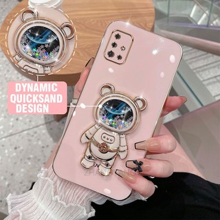 ốp lưng Samsung a51 a71 Ốp Điện Thoại TPU silicone Mềm Mạ Điện 3D Có Giá Đỡ Hình Gấu Kim Tuyến Cho Samsung a51 a71
