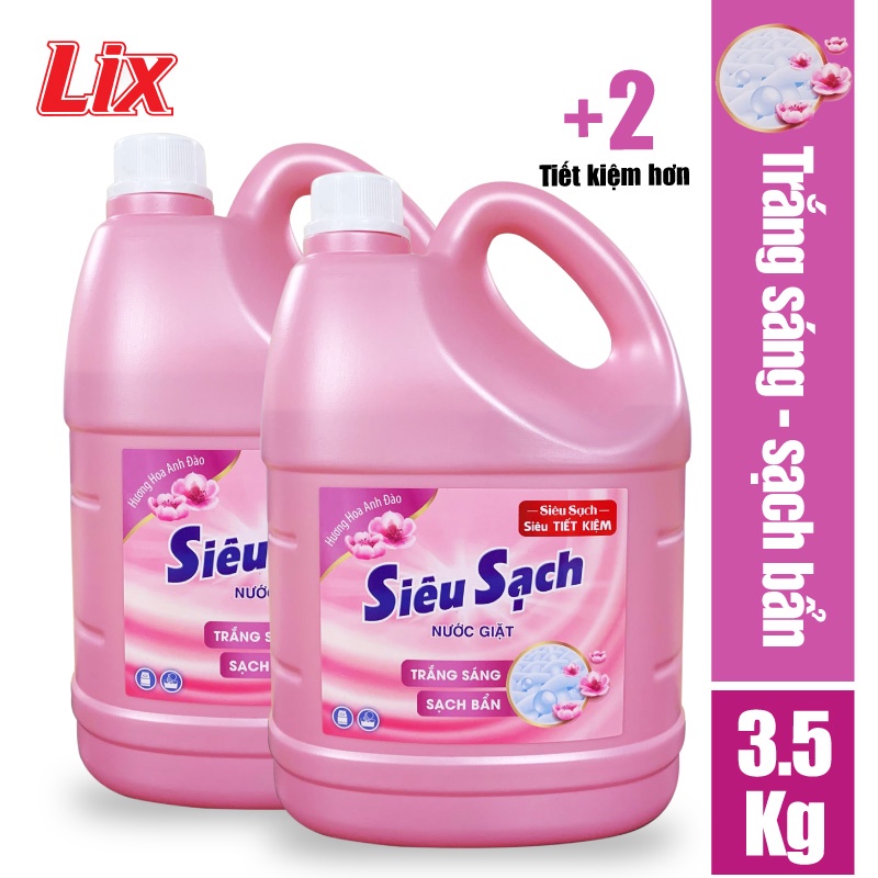 [Mã BMLTA35 giảm đến 35K đơn 99K] COMBO 2 chai nước giặt LIX siêu sạch hương hoa anh đào (2 chai x 3.5kg) N2501