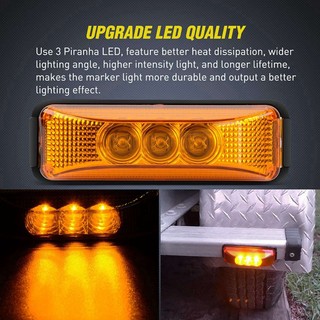 Set 2 Đèn Xi Nhan 3 Bóng Led 3.9 Inch Gắn Hông Xe Tải / Tàu Thuyền
