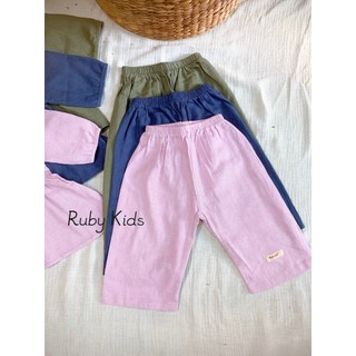 JUNE LINEN - Bộ Linen bé gái 4-20kg. Áo bèo lai và quần suông. SG#001 Hỏa Tốc
