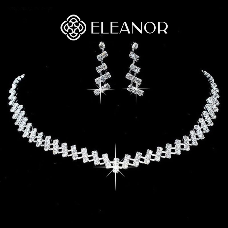 Dây chuyền bông tai nữ Eleanor Accessories bộ trang sức đính đá cao cấp phụ kiện trang sức 5122
