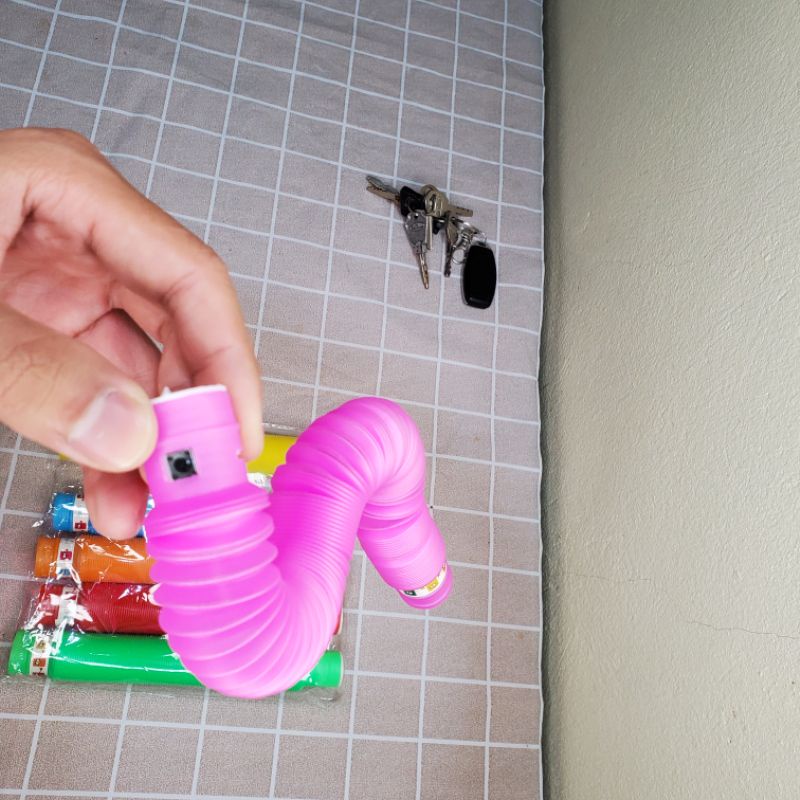Ống lò xo co dãn phát sáng nhiều chế độ sáng nhấp nháy, đồ chơi trẻ em lò xo kéo dãn vui nhộn