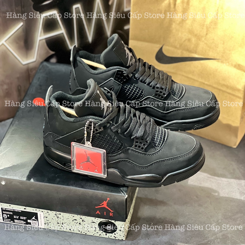 Giày Thể Thao JD 4 IV Retro Black Cat Light Graphite Giày Jordan 4 Bóng ...