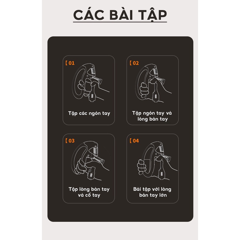 Ảnh Kìm Bóp Tay, Kìm Tập Cơ Tay, Dụng Cụ Tập Gym Tại Nhà Điều Chỉnh Lực Có Đếm 10-100kg - Hãng Dododio 4