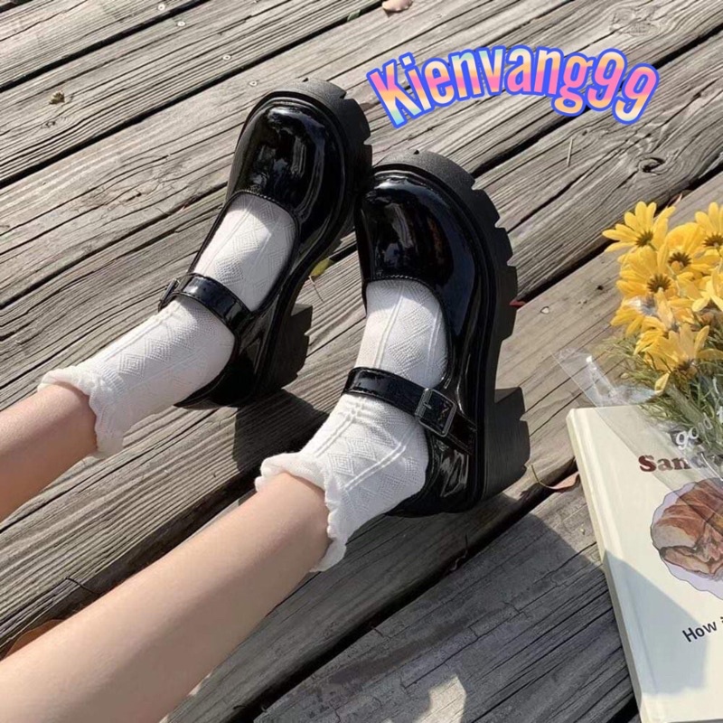 [Sẵn hàng] Giày Lolita đế cao 6cm phong cách vintage ulzzang chất da Pu mềm mịn không đau chân