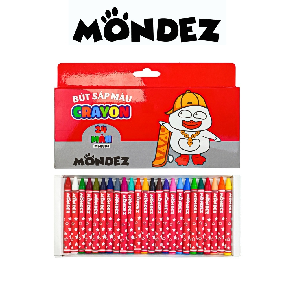 Bút Sáp Màu MONDEZ 12-24 Chiếc, Bám Giấy Tốt Cho Bé Tập Tô M50001/0003