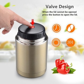 Bình Thực Phẩm Miệng Rộng Cho Thức Ăn Nóng, Hộp Cơm Trưa Có Nắp Tay Cầm, Hộp Canh Cách Nhiệt Chân Không Đôi Tường, Thực Phẩm Giữ Nhiệt Bằng Thép Không Gỉ