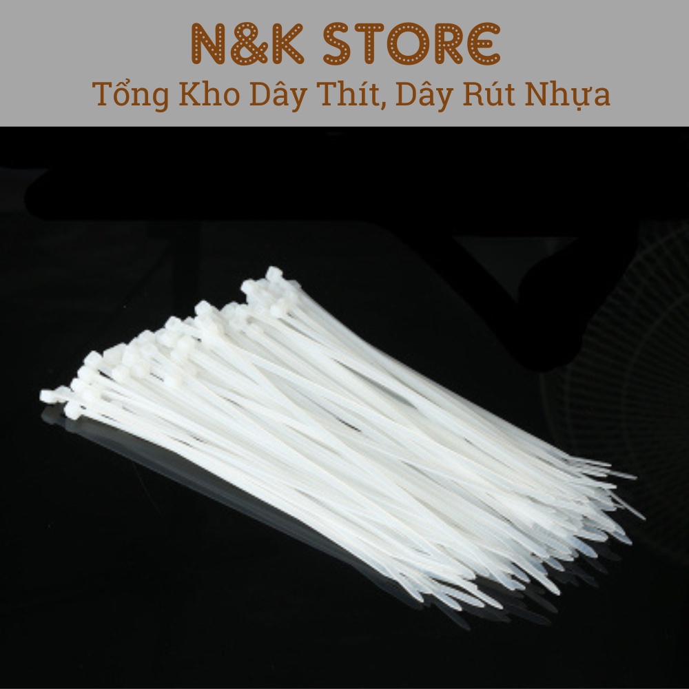 Túi 40c dây rút 8x500mm, dây thít dài 50cm, lạt nhựa buộc bền chặt, dẻo dai
