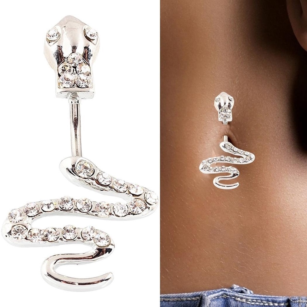 Khuyên Rốn Thép Y Tế Đính Đá Zircon Thời Trang Cho Nữ