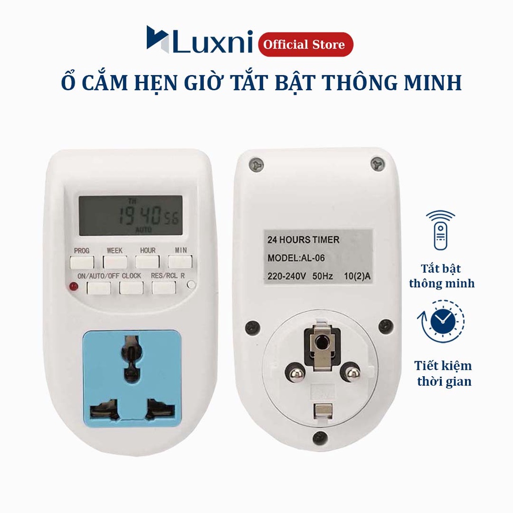 Ổ cắm hẹn giờ điện tử AL-06 220v,công tắc hẹn giờ, timer hẹn giờ tự ...