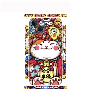 Tấm dán Skin Mặt Sau Mèo Thần Tài M07 FULL VIỀN Dành Cho 14prm,13prm , 12prm , 11prm , ip11 , ip12 , ip13 - FukiShop