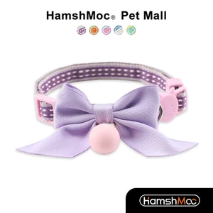 HamshMoc Ly Khai Cổ Mèo Nhẹ Cổ Thú Cưng An Toàn Có Thể Điều Chỉnh Bền Thoải Mái Mềm Mại Với Chuông Thắt Nơ Dễ Thương Cho Mèo Con Mèo Thỏ Chó Con