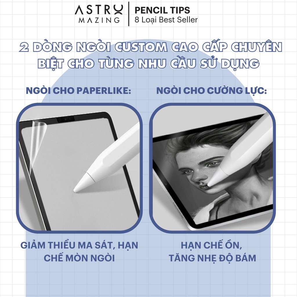 Ảnh Đầu ngòi bút thay thế cao cấp AstroMazing cho bút Apple Pencil 1 và 2 4