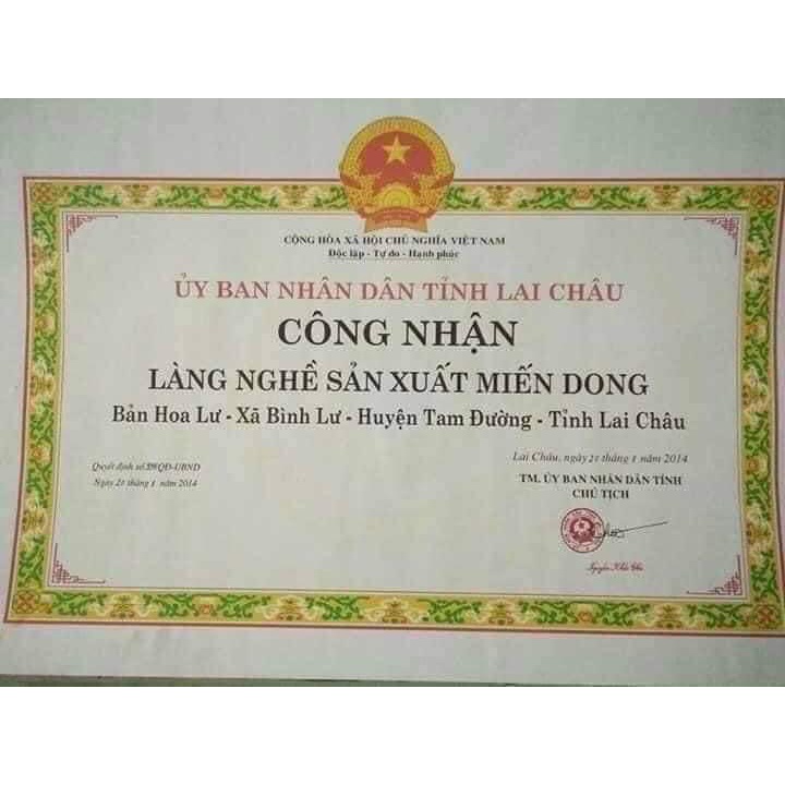 Miến Dong Bình Lư Lai Châu( miến dong không chất tẩy ,100% từ củ dong không pha tạp,sợi miến dai không bở)1kg