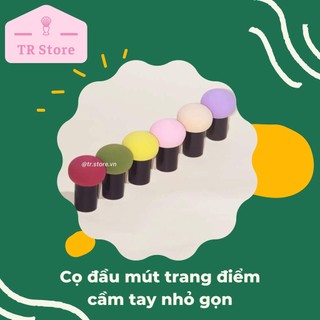 Mút trang điểm đầu nấm có tay cầm tán kem nền