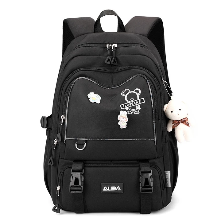 Women's Korean-Style Backpack – Water-Resistant, for Travel, Beige – 6