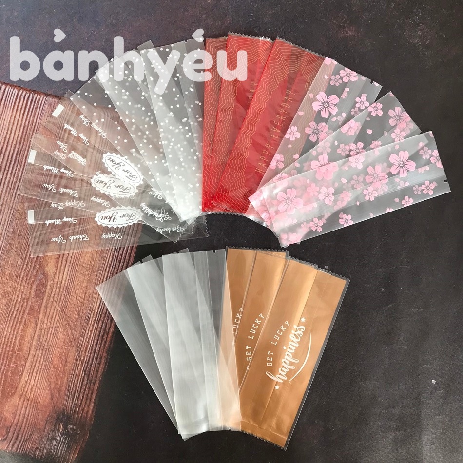 Lốc 100 Túi Đựng Bánh Thuyền Hạt, Thanh gạo lứt chà bông rong biển (BGTC)