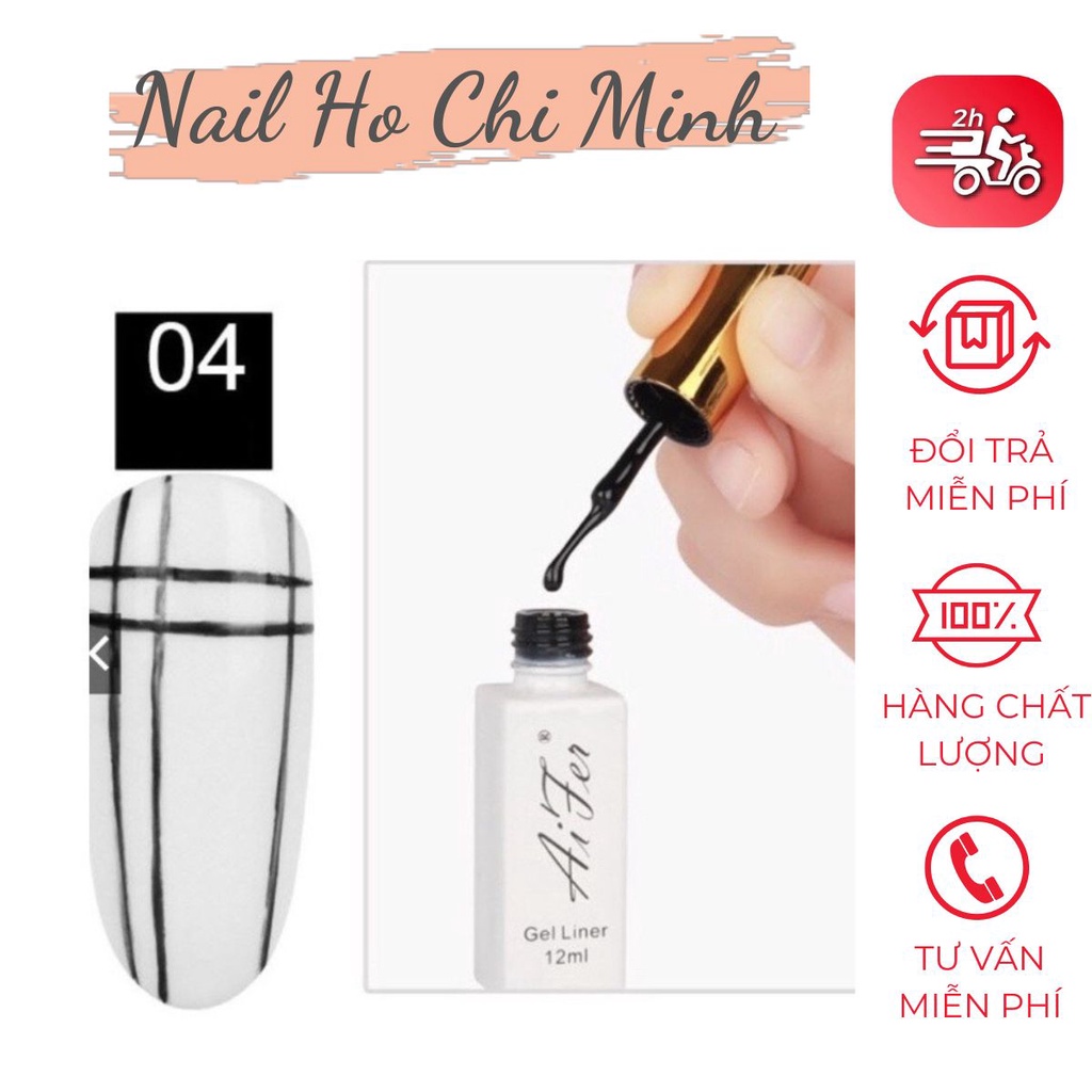 Cọ nét Aifer chính hãng - Cọ nét gel vẽ móng chuyên dụng (lẻ 1 màu đen trắng)