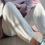 Quần Jogger nữ dài ống rộng phong cách Ulzzang bo gấu chất thun trẻ trung 2022
