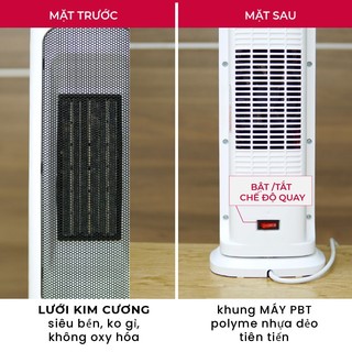 Quạt sưởi gốm để bàn FUJIHOME FH1000 Nhỏ gọn - Làm ấm nhanh - 2 chế độ sưởi - Tiết kiệm điện