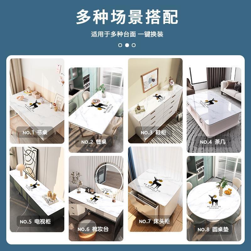 thạch bàn ăn thảm kính mềm pvc chống thấm nước chống dầu rửa chống bỏng khăn trải bàn bàn trà thảm hộ gia đình