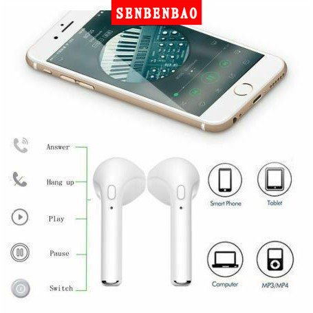 Tai Nghe Bluetooth I7S, Tai Nghe Không Dây Phiên Bản Nâng Cấp Pin Trâu, Chạm Cảm Ứng