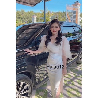 Đầm body dự tiệc tay lưới kết pha lê cao cấp kèm ảnh thật TẶNG KÈM HOA TAI THỜI TRANG
