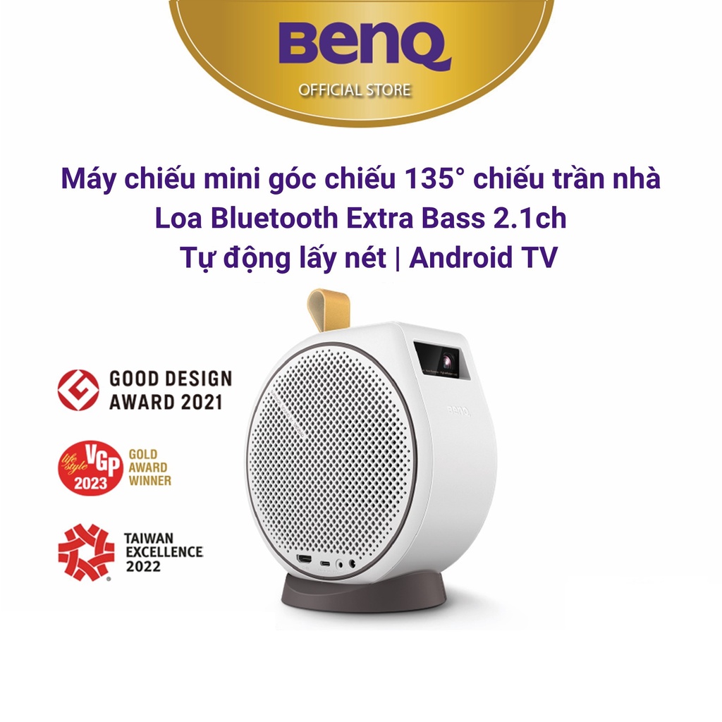Máy chiếu mini LED không dây BenQ GV30 Android TV với hệ thống loa 2.1 & lấy nét tự động