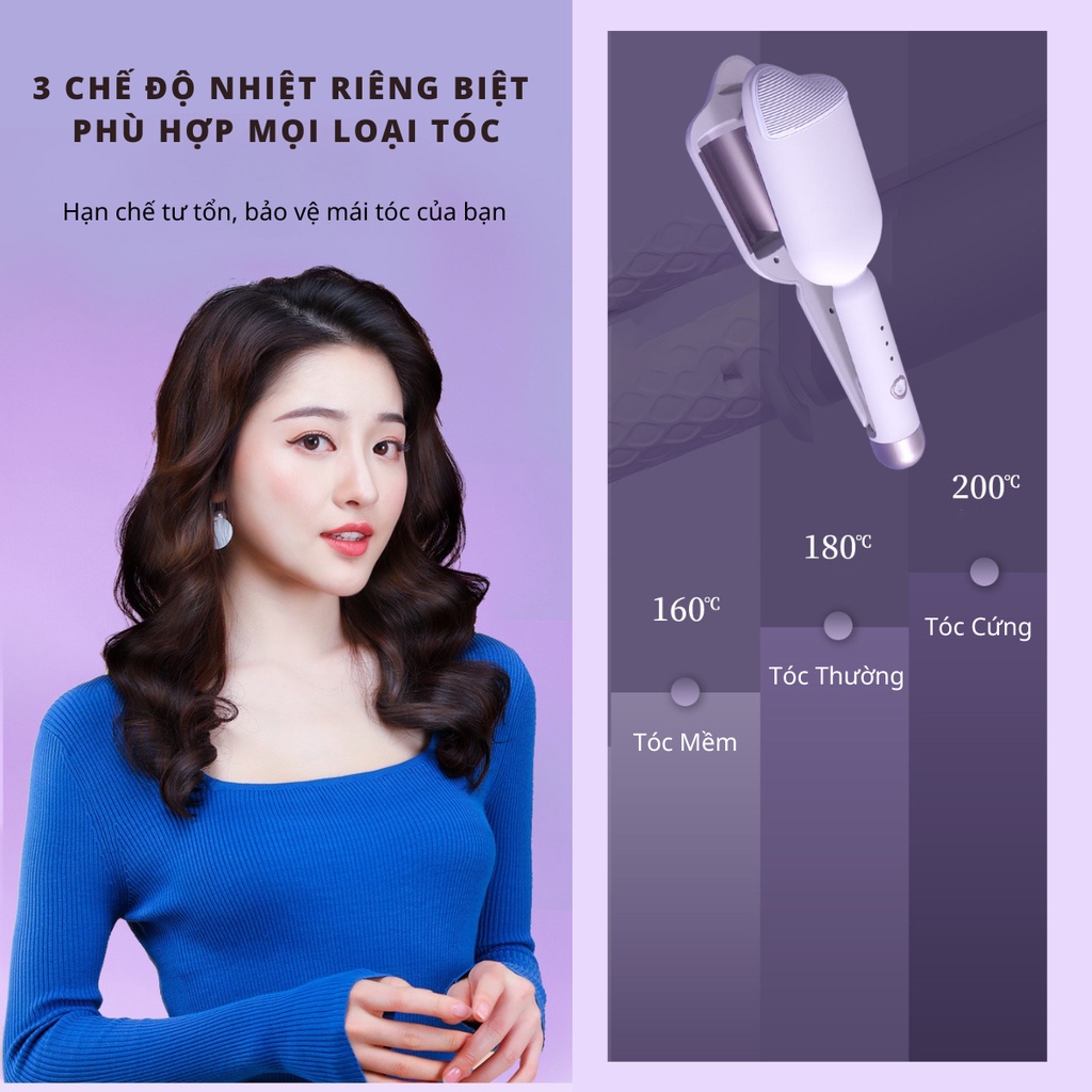 Ảnh Máy Uốn Tóc Xoăn Sóng Nước Size 36mm Nanomax XN-D36, 3 Chế Độ Nhiệt, Tích Hợp Ion Bảo Vệ Tóc Hư Tổn, Bh 6 Tháng 3