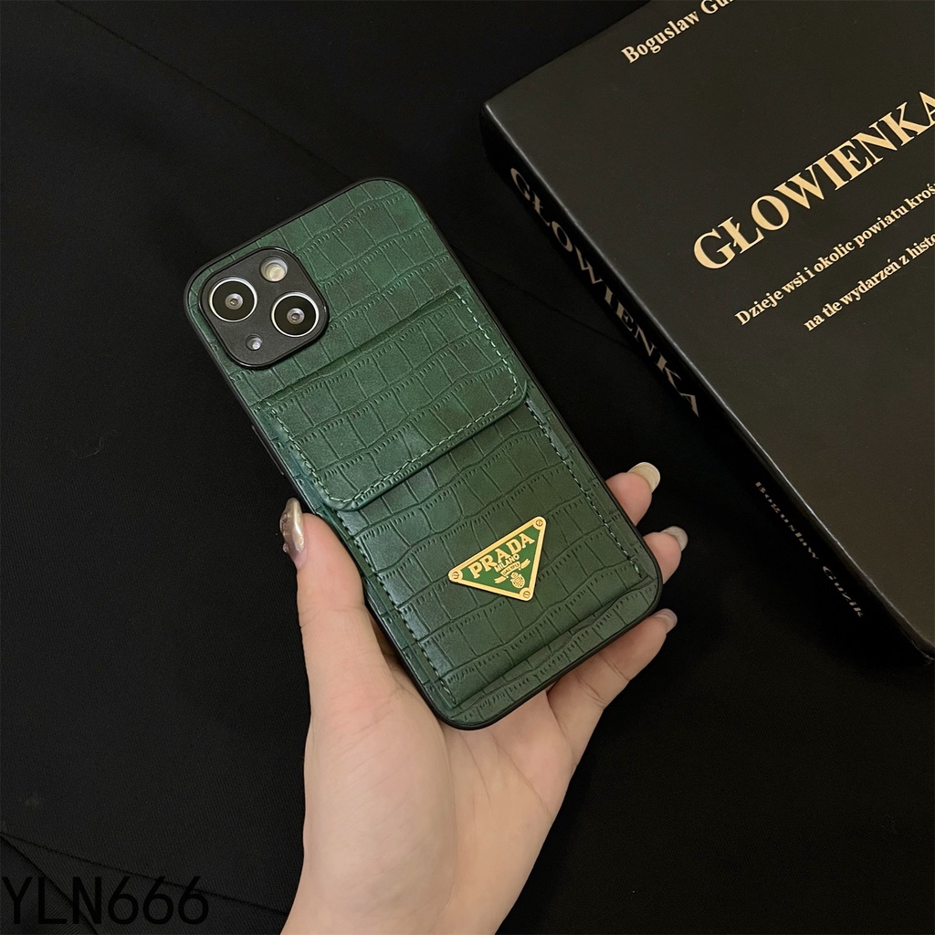 Dành Cho iPhone 11 11Pro Max 12 12Pro Max 13 13Pro Max 13mini 12mini Sang Trọng Với Gói Thẻ Da Full Cover Vỏ Điện Thoại Cổ Điển Thiết Kế Độc Đáo Bảo Vệ Vỏ Điện Thoại