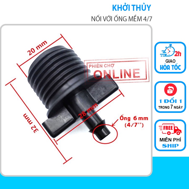 Khởi Thủy Ren Ngoài 20mm –Nối ống Pvc với ống mềm 4/7mm | Shopee Việt Nam