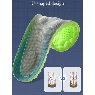 1 Cặp Đệm Lót Giày Thể Thao Bằng Cao Su Latex Siêu Mềm 4D Co Giãn Chống Đau Chân
