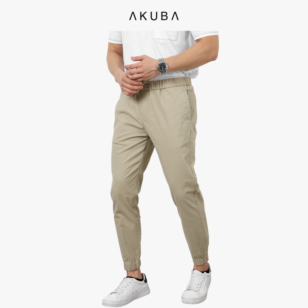Quần jogger nam, jogger kaki form dáng slimfit AKUBA  718