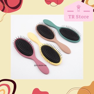 Lược paddle brush gỡ rối giảm rụng tóc massage da đầu dạng tròn