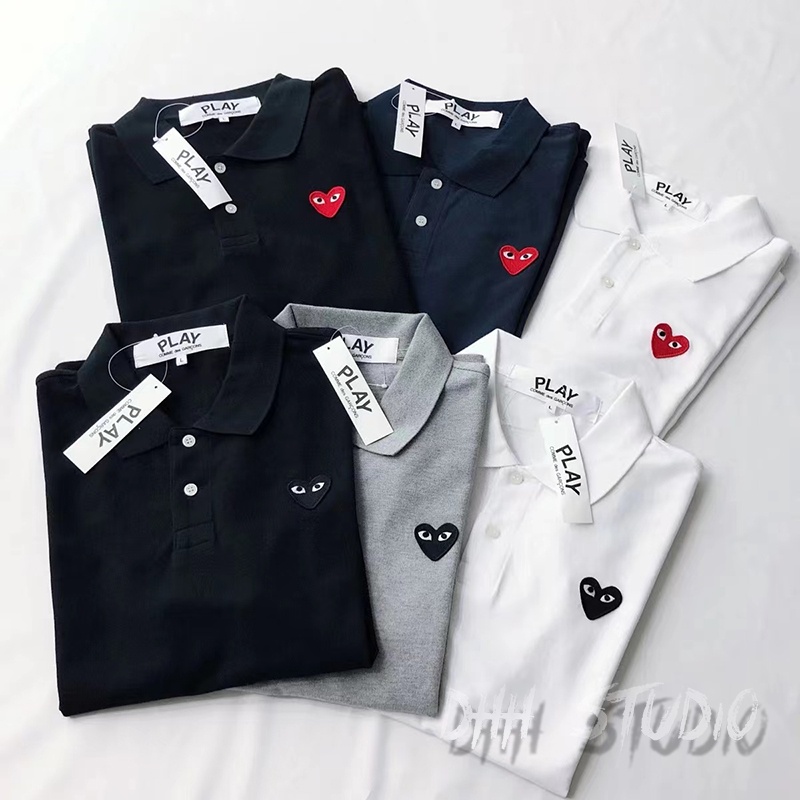 Áo polo Ve Áo Chơi Nam Nữ Quần Áo Baoling Tình Yêu Cặp Đôi Tay Ngắn Cổ Áo Mùa Hè Nhãn + Thẻ