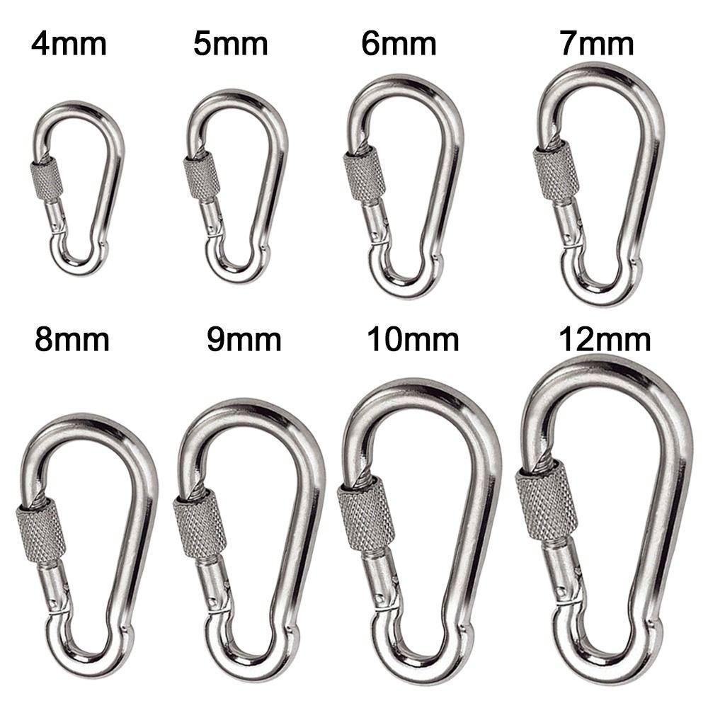 CARABINER Móc An Toàn Khóa Lò Xo Liên Kết Nhanh Thép Không Gỉ 304 M4~M12 Thiết Bị Leo Núi Ngoài Trời