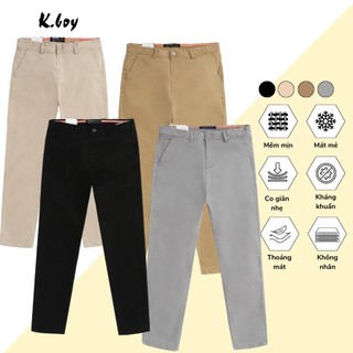 Quần kaki dài basic KboyShop, quần dài nam công sở from Regular fit vừa vặn và trẻ trung ,co giãn, vải siêu mát - QDK02