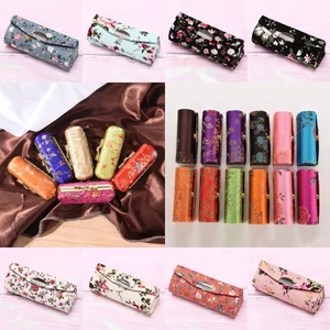 Hộp đựng son môi kẹp sắt thời trang có gương bên trong & khóa cài