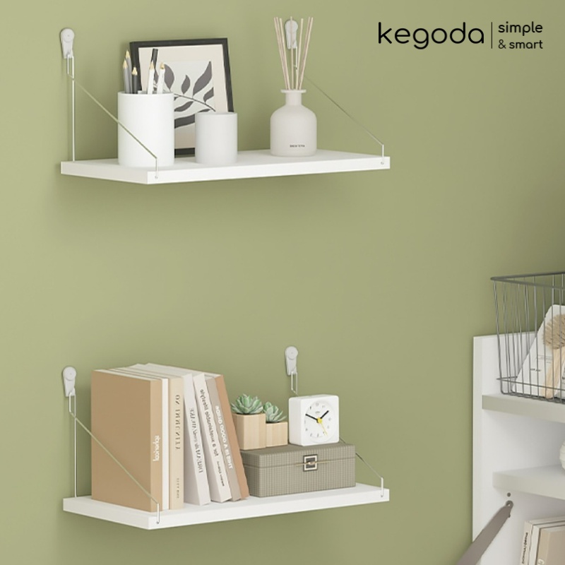 Ảnh Bộ 2 Kệ Gỗ Trang Trí Không Khoan Nhiều Màu Và Nhiều Kích Thước KEGODA KT55 2