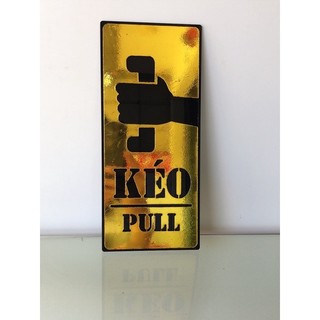 Bảng decor kéo đẩy (pull/ push) Gương Vàng dán cửa (Có Sẵn Băng Keo Dán)