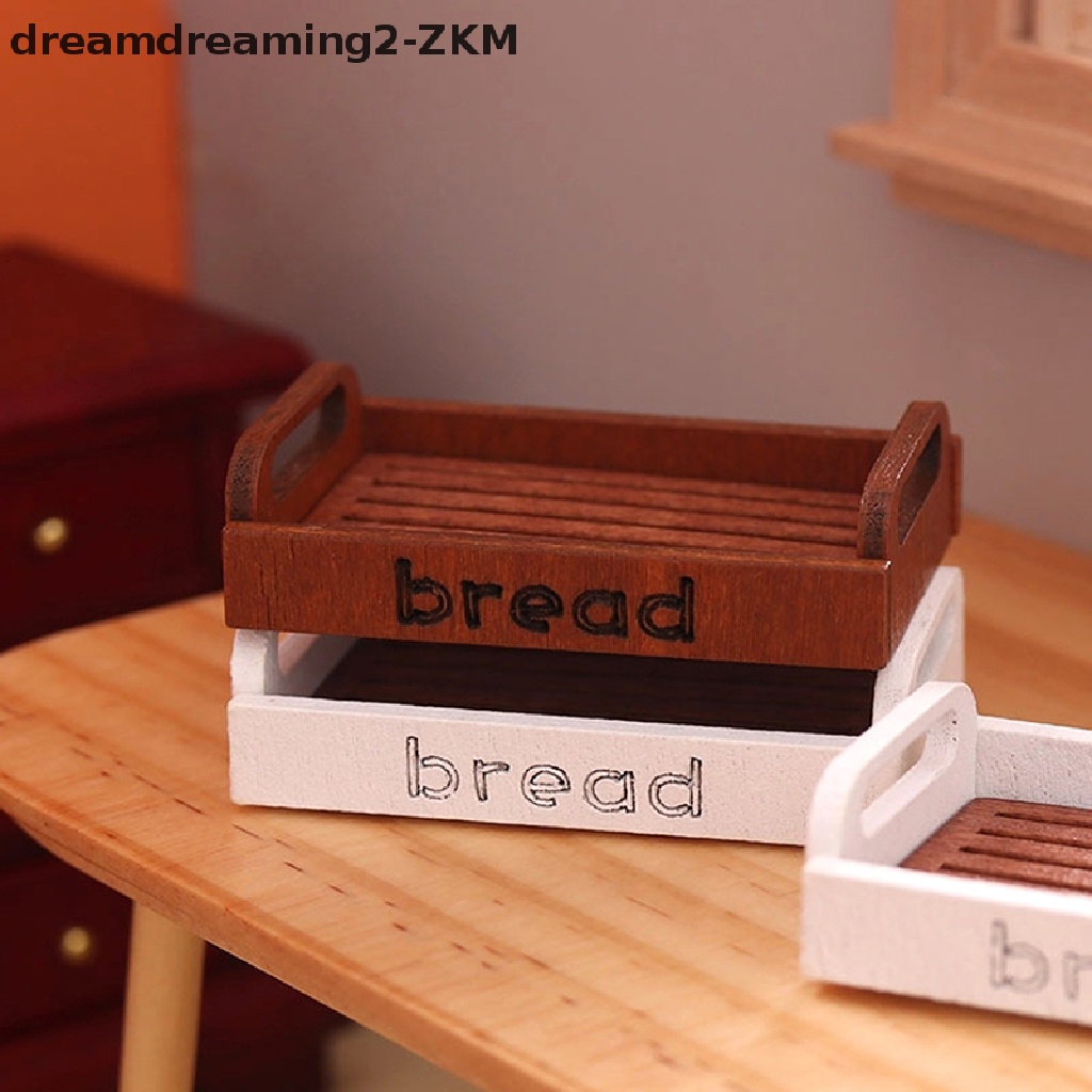 Khay gỗ đựng bánh mì tỷ lệ 1:12 xinh xắn cho nhà búp bê