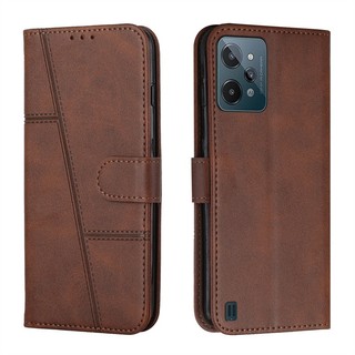 Dành Cho Realme 5 6i 8 9 Pro V13 9i Plus V25 5G C35 Narzo 50A PRIME 4G Ví Sang Trọng Lật Retro Kinh Doanh Mờ Bao Da